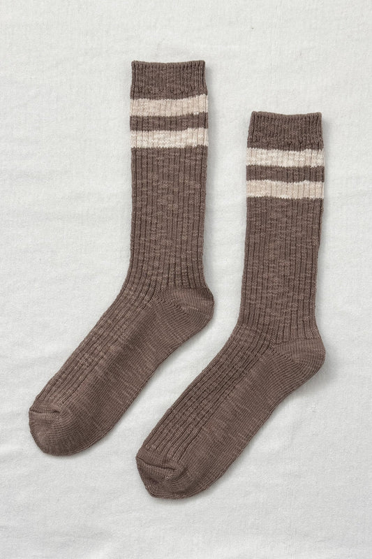 Le Bon Shoppe | Cottage Varsity Socks - Flax