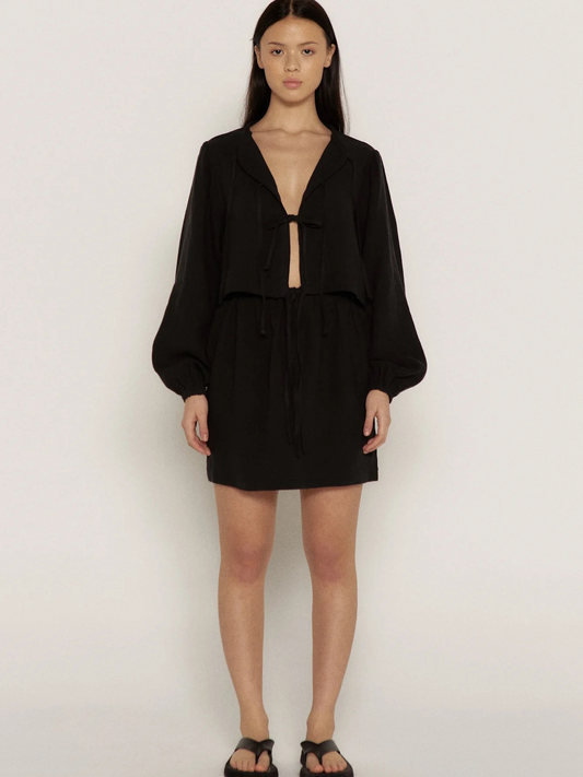 Boheme Goods | the Mini Skirt - Black Linen