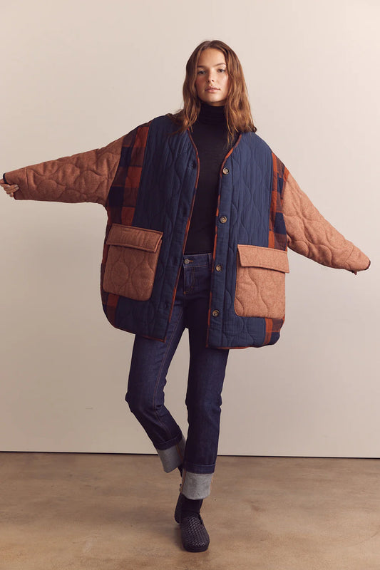 Amente | Reversible Patched Quilt Jacket