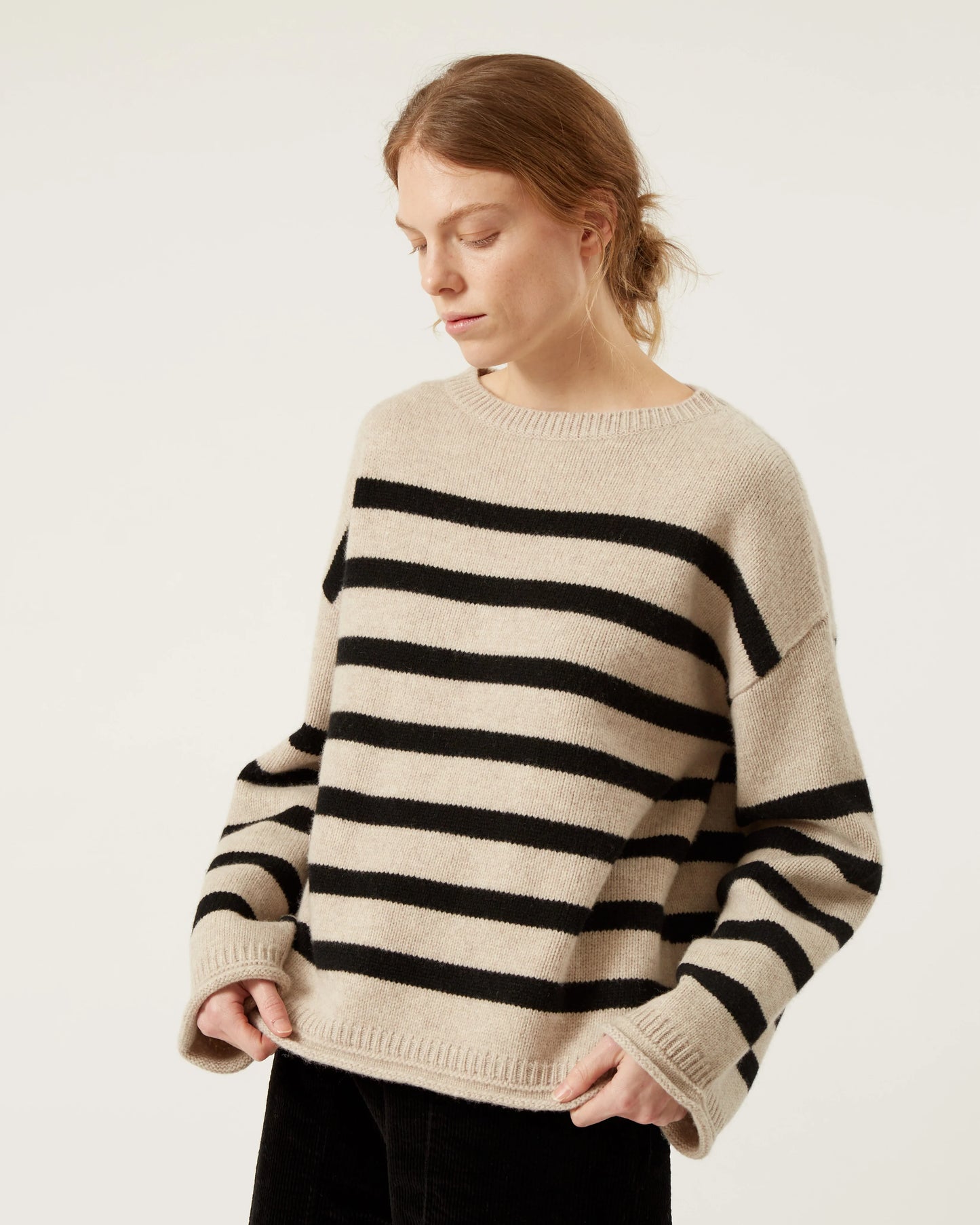 Naïf | Athena Merino Sweater - Oatmeal/Black