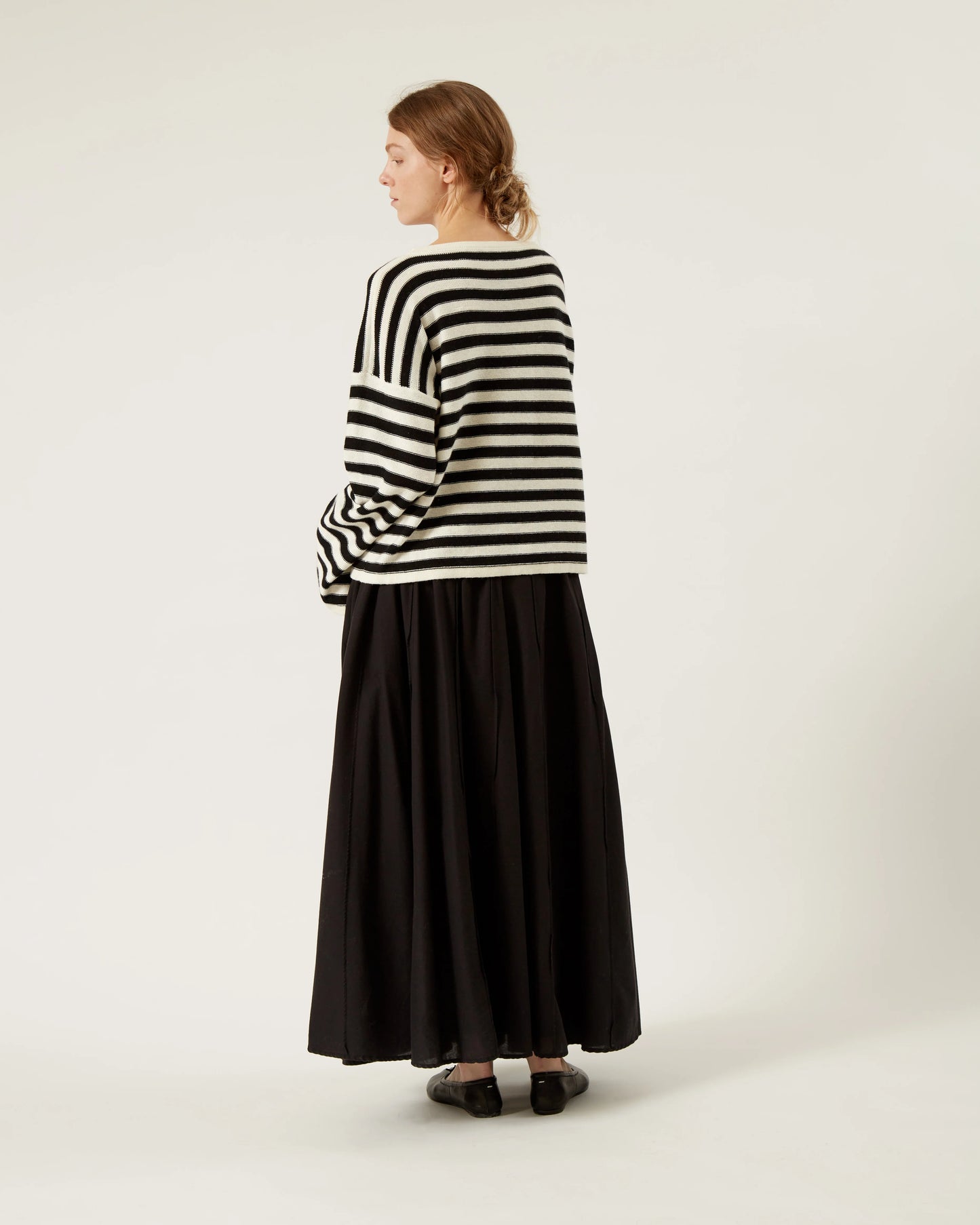 Naïf | Lainey Cotton and Cashmere Sweater - Ivory/Black