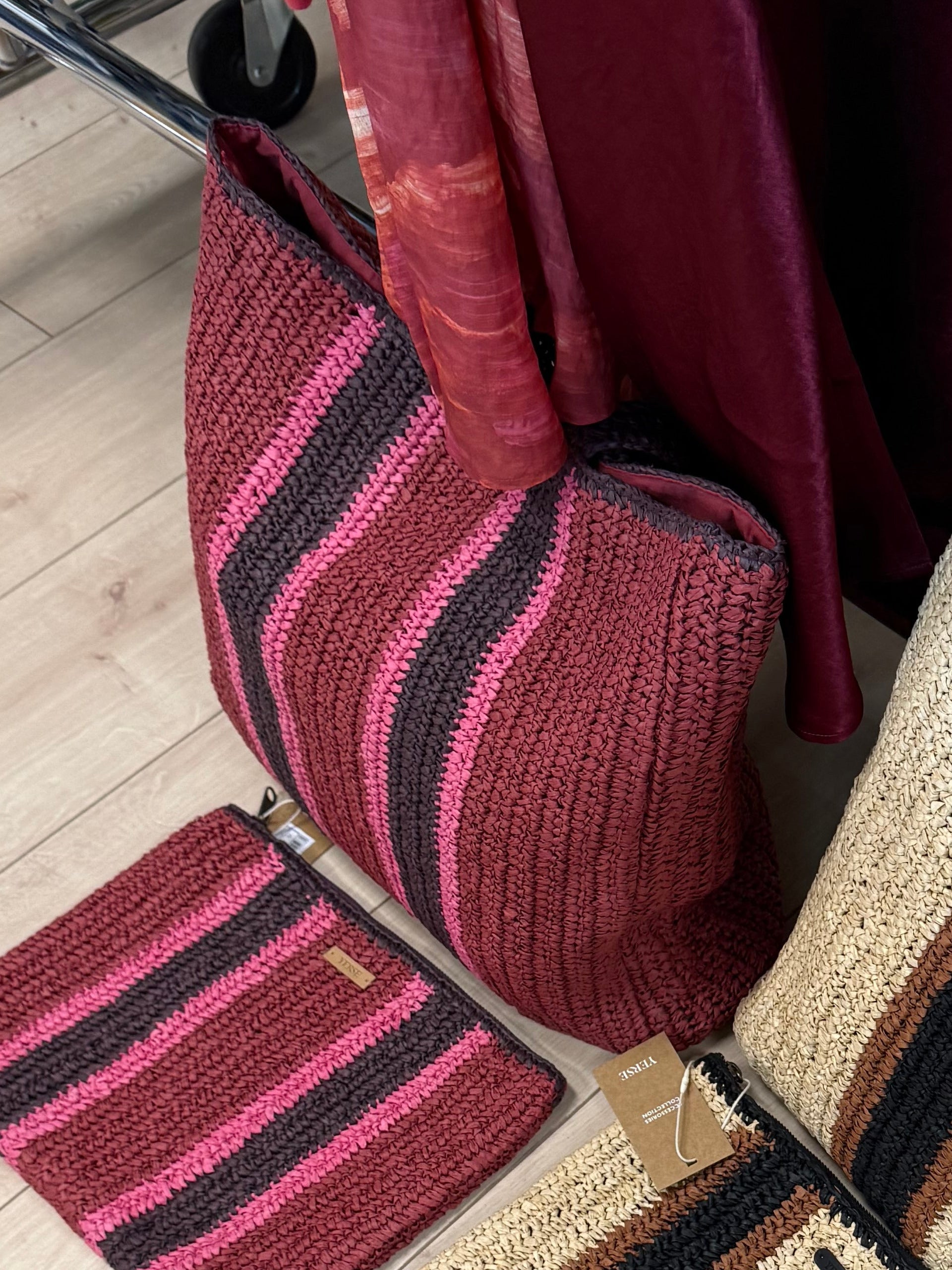 Yerse | Raffia Tote - Red