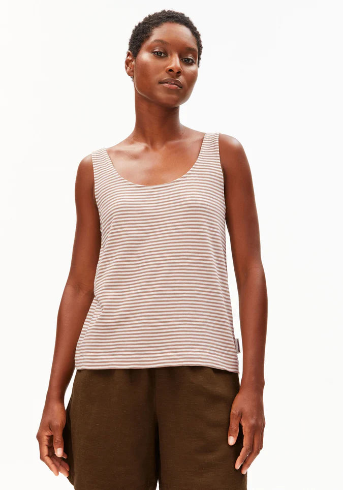 ARMEDANGELS | Minaami Lita Top - Oatmilk/Cinnamon Dust