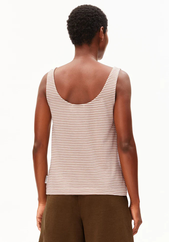ARMEDANGELS | Minaami Lita Top - Oatmilk/Cinnamon Dust