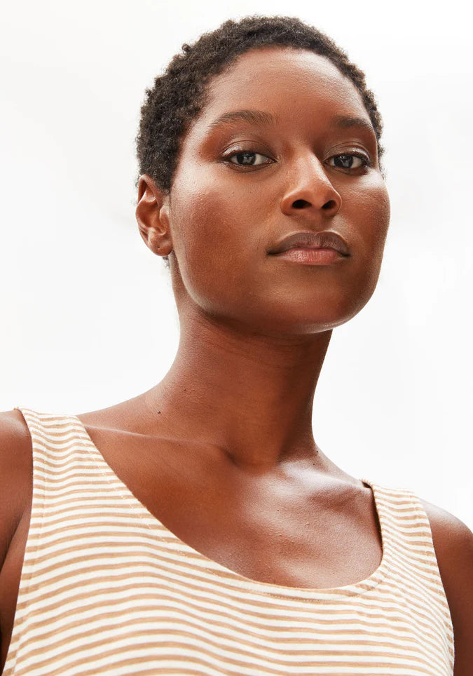 ARMEDANGELS | Minaami Lita Top - Oatmilk/Cinnamon Dust