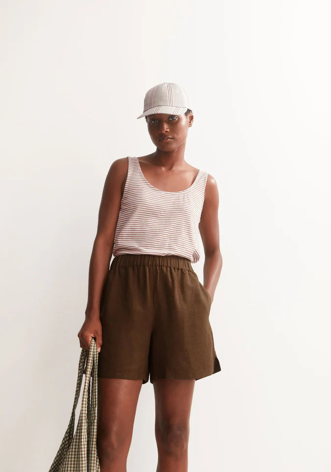 ARMEDANGELS | Minaami Lita Top - Oatmilk/Cinnamon Dust
