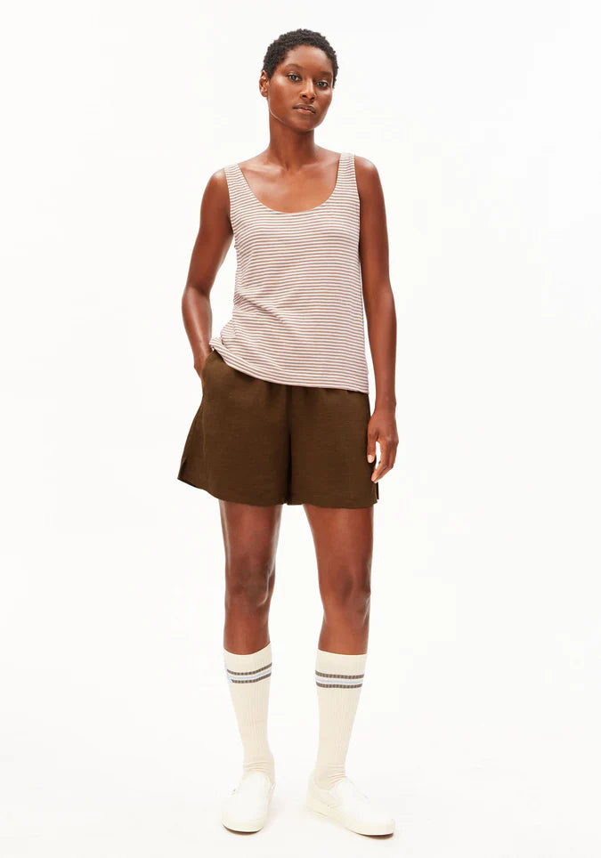 ARMEDANGELS | Minaami Lita Top - Oatmilk/Cinnamon Dust