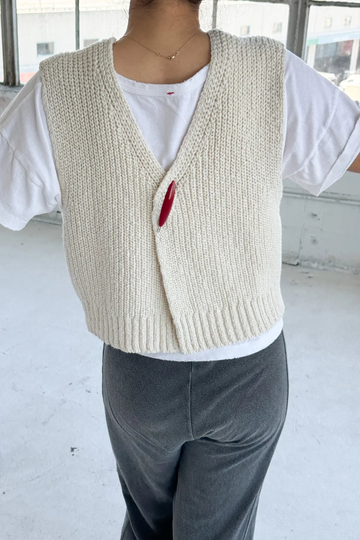 Le Bon Shoppe | Granny Cotton Sweater Vest - Naturel