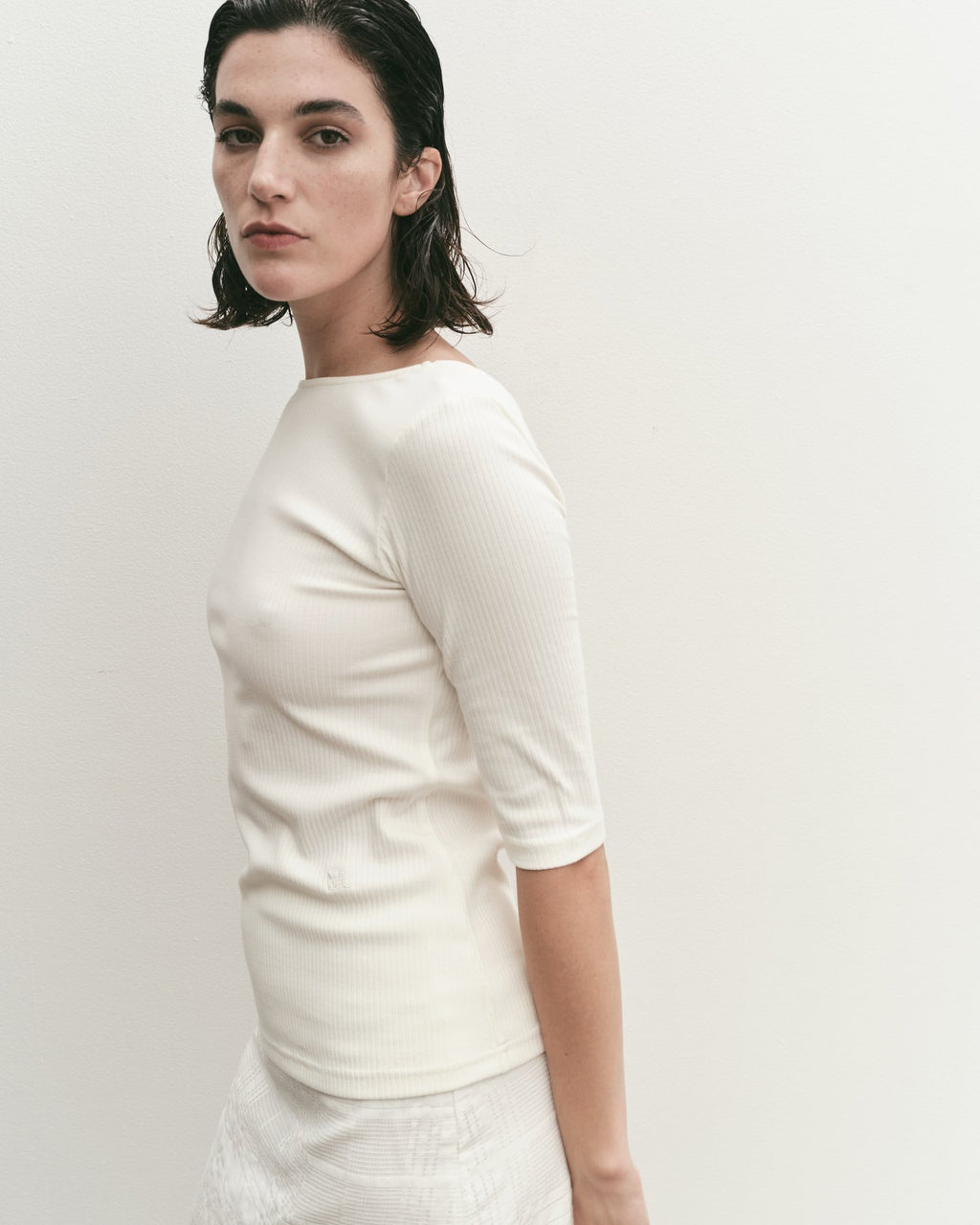 Mijeong Park | Scoop Back Ribbed Top - Ivory