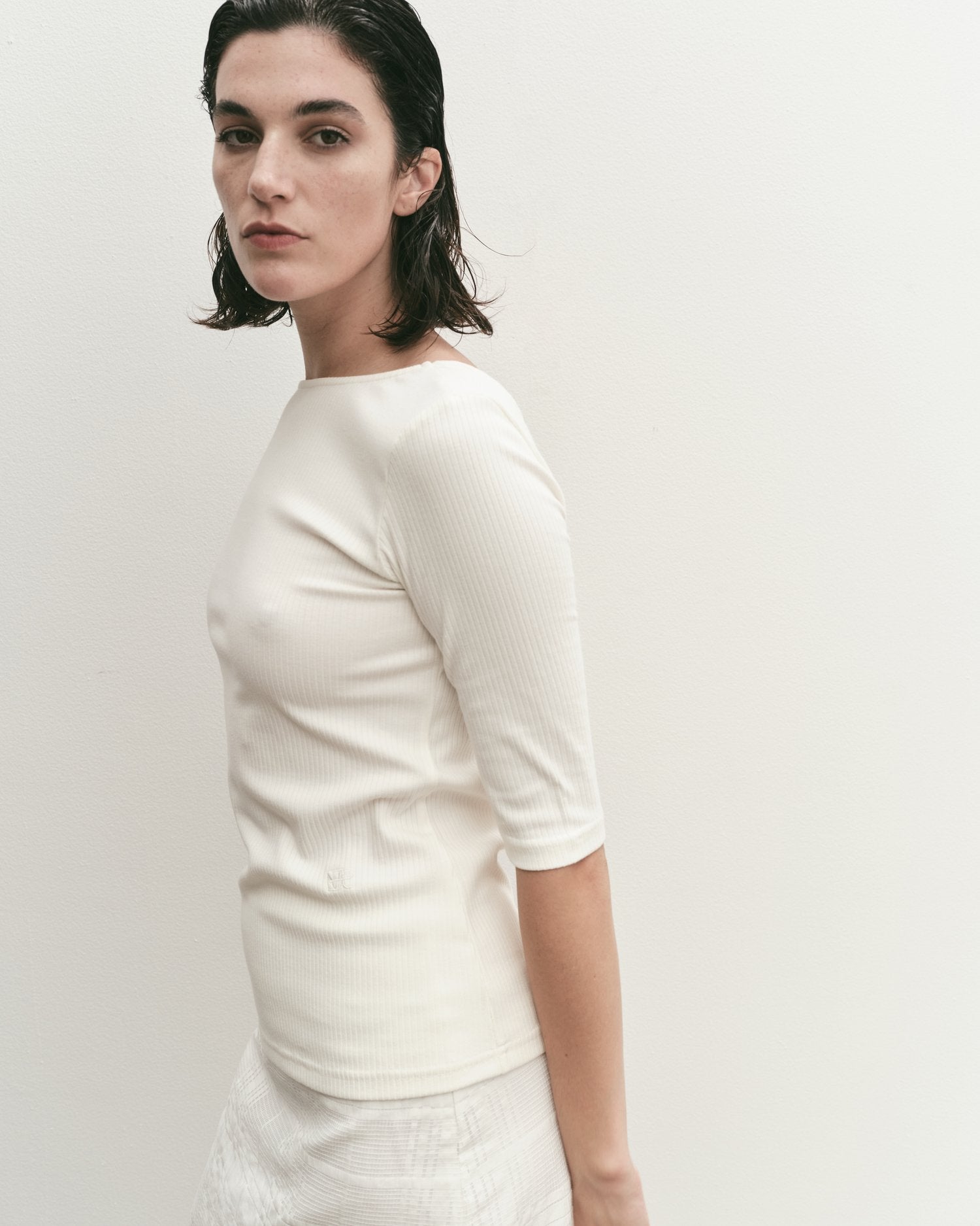 Mijeong Park | Scoop Back Ribbed Top - Ivory