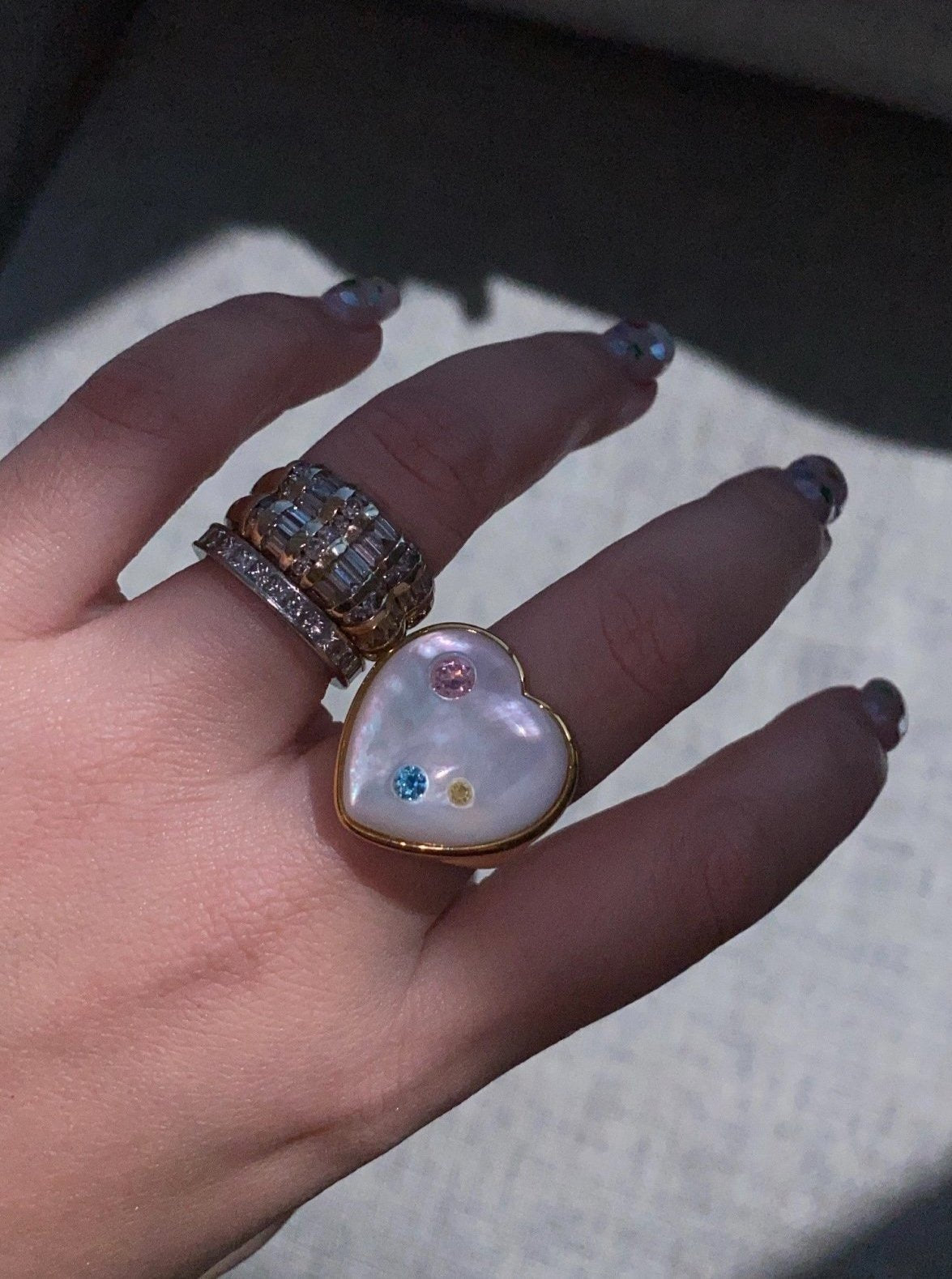 Notte | Heart To Heart Ring - Mother Of Pearl