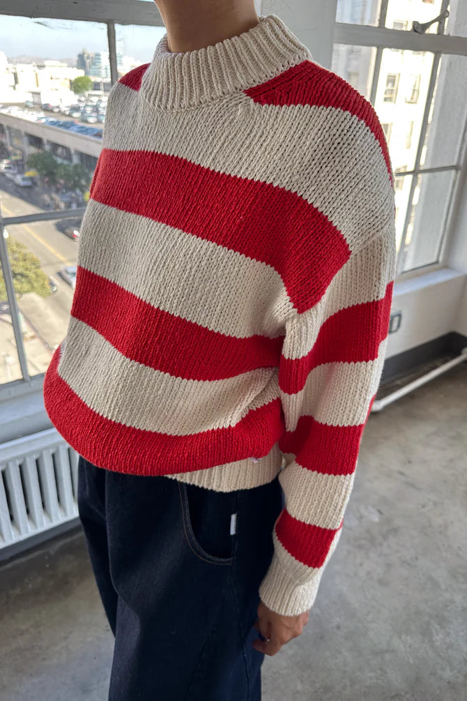 PRE-ORDER | Le Bon Shoppe | Zoe Cotton Sweater - Red Stripe