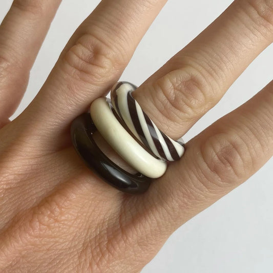 Sandralexandra | Liquorice Ring - Black & Ivory