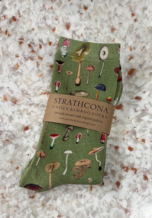 Strathcona Socks | Green Mushrooms