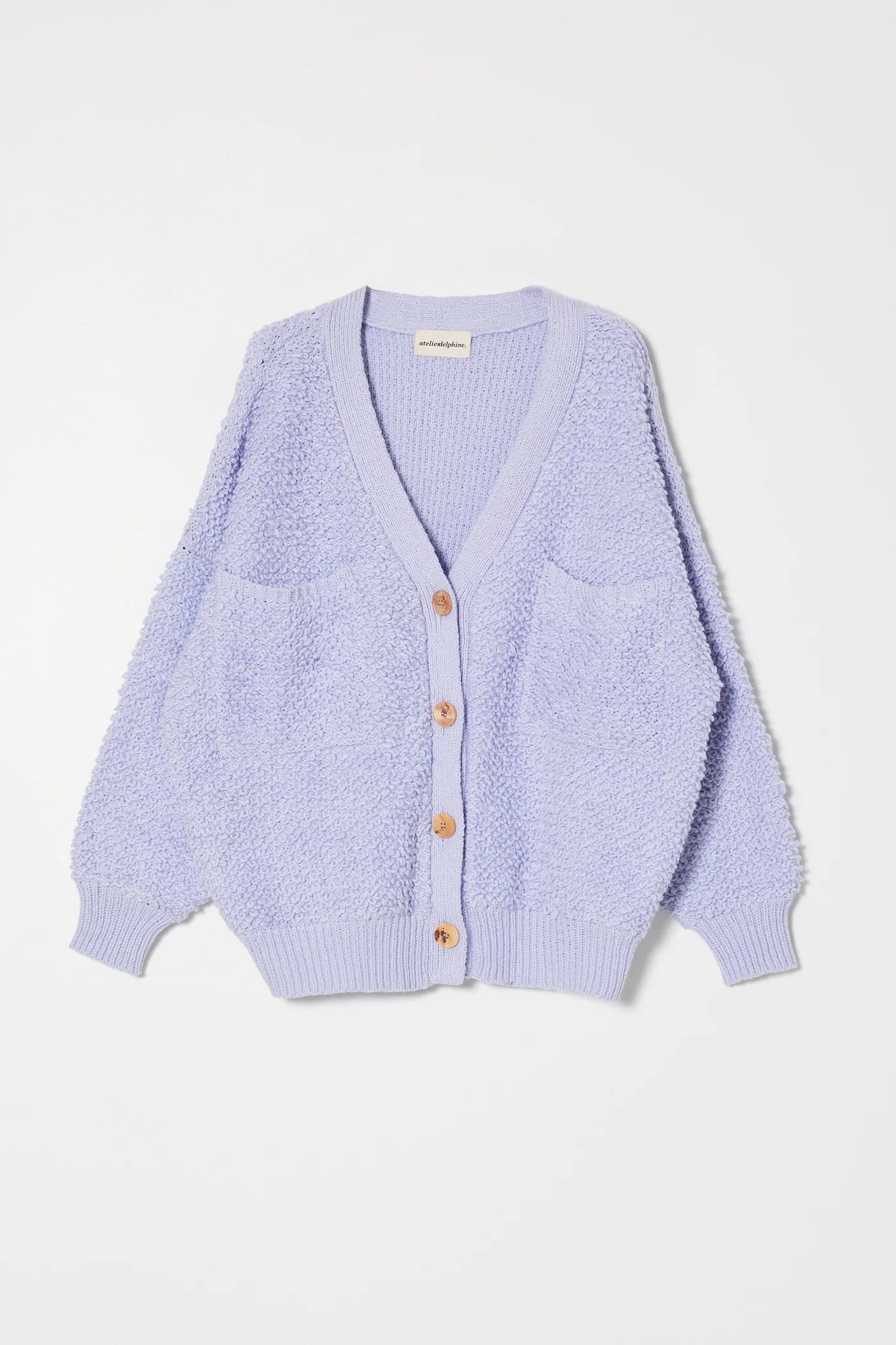 Atelier Delphine | Amelia Cardighan In Chunky Loop Knit - Periwinkle