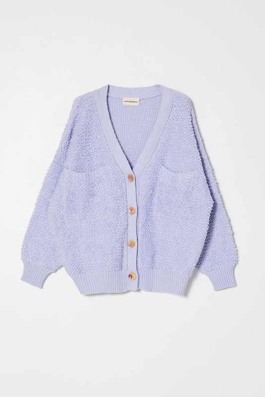 Atelier Delphine | Amelia Cardighan In Chunky Loop Knit - Periwinkle