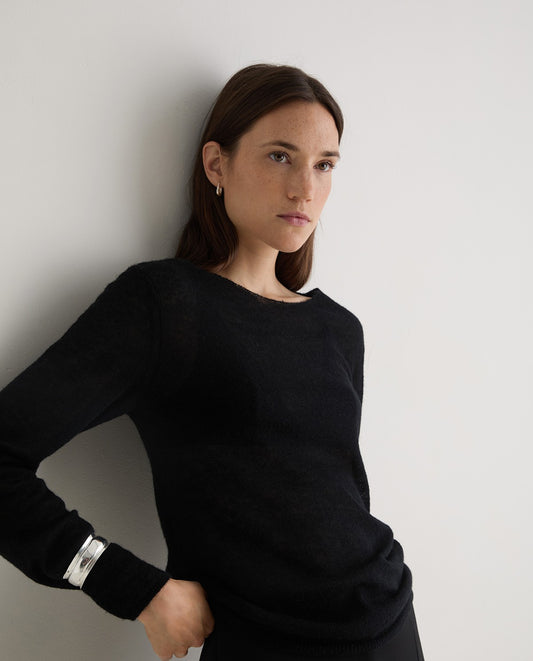 Yerse | Jumper Boat Neck Black