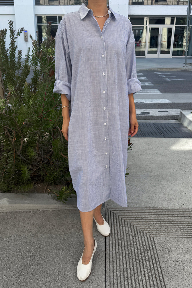 Le Bon Shoppe | Artist Long Shirt - Blue Pinstripe