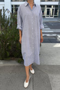 Le Bon Shoppe | Artist Long Shirt - Blue Pinstripe