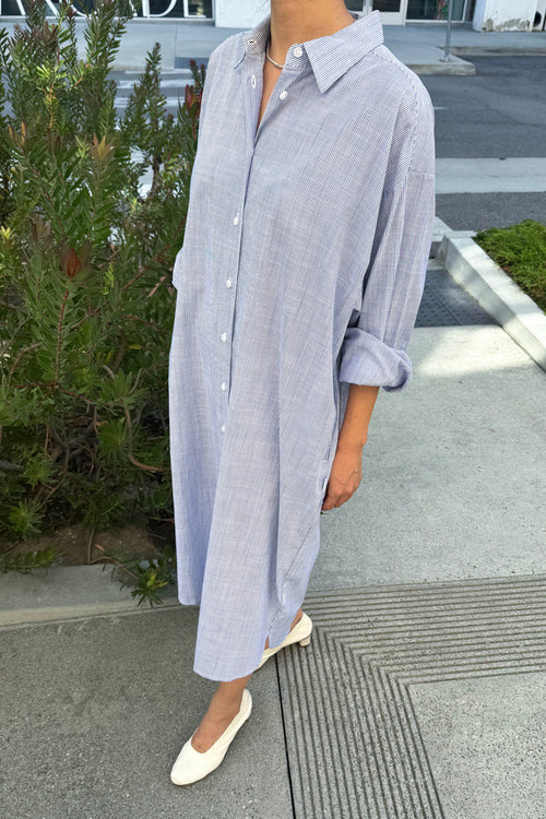 Le Bon Shoppe | Artist Long Shirt - Blue Pinstripe