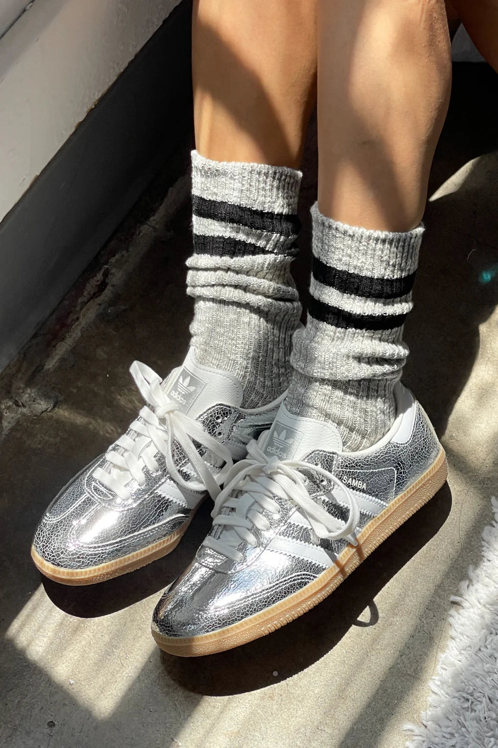 Le Bon Shoppe | Cottage Varsity Socks - Grey