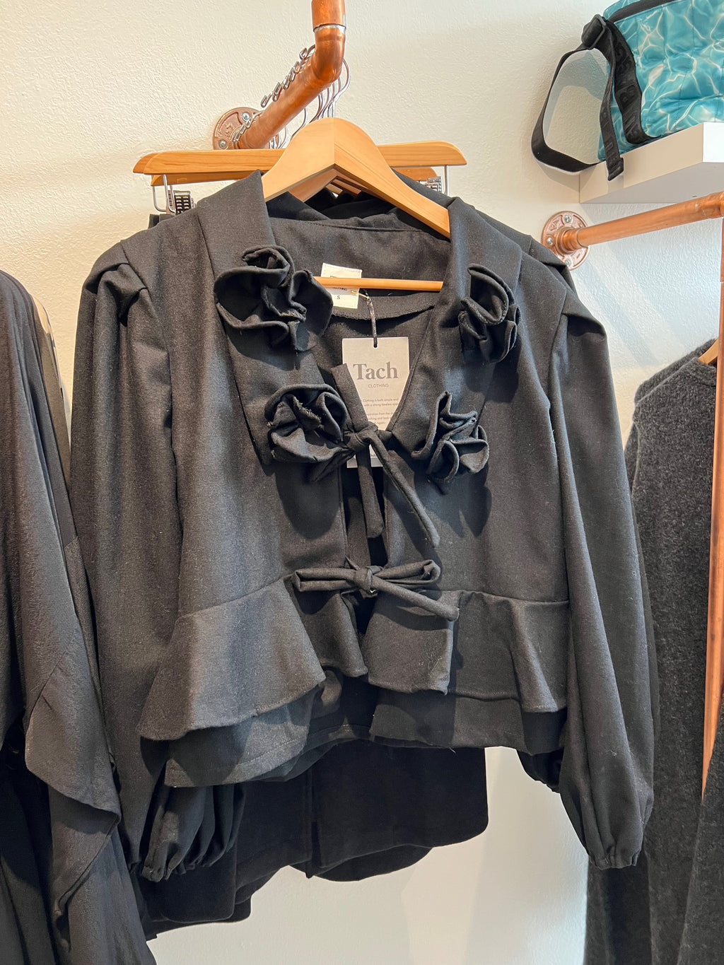 Tach | Lea Wool Blend Blouse - BLACK