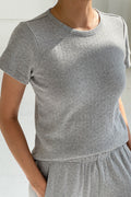 Le Bon Shoppe | Pointelle Babe Tee - Melange Grey