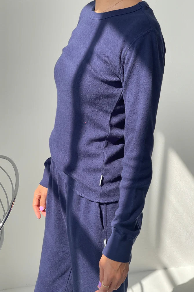 Le Bon Shoppe | Pointelle Fundamental Tee - Navy