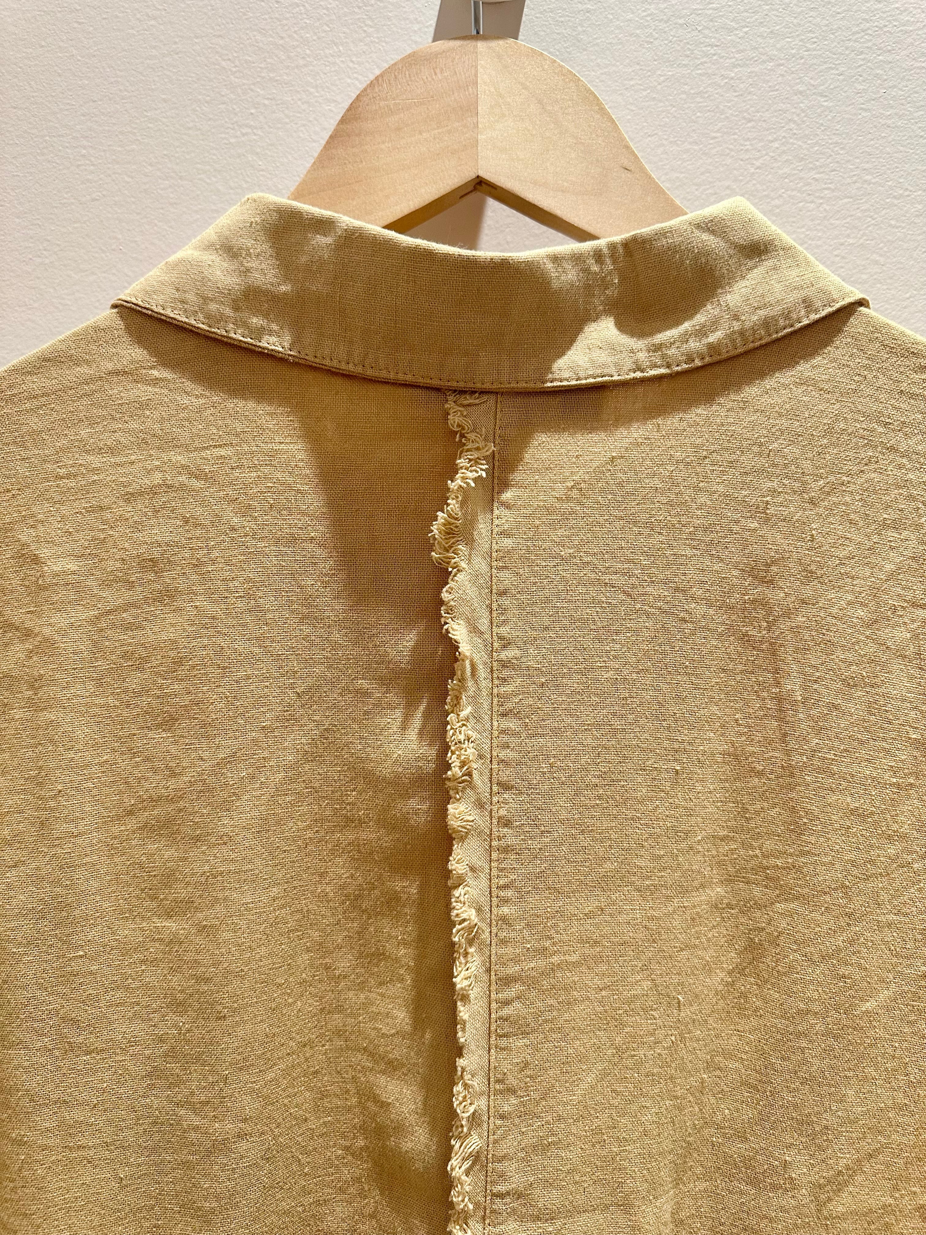 Astrid | Woven Shirt, Linen - Caramel