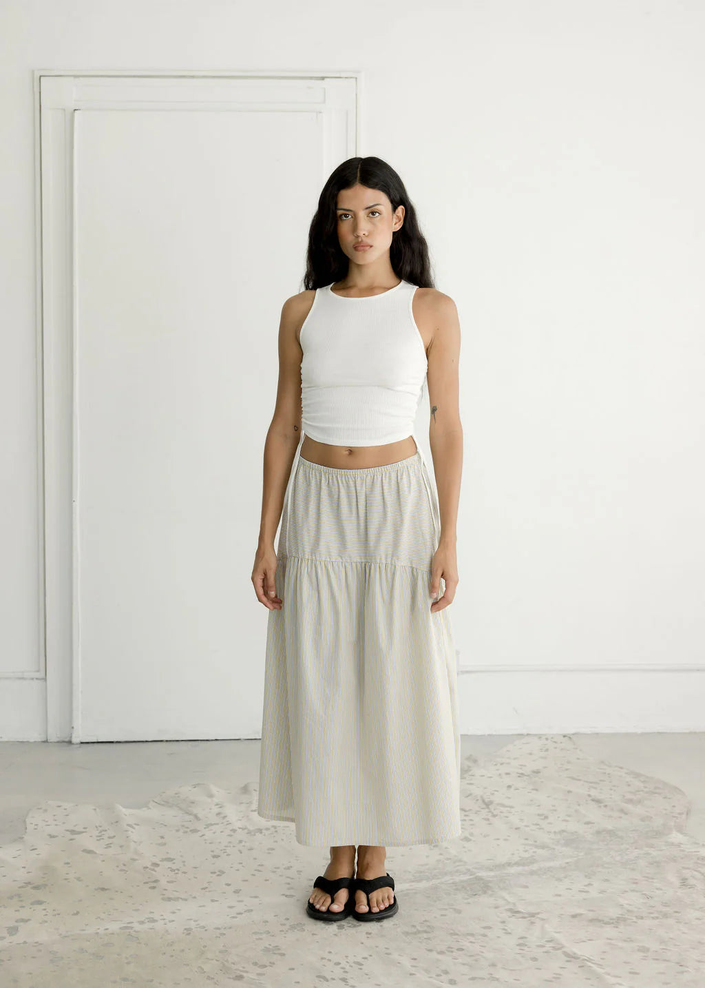 A Bronze Age | Field Skirt - Marigold Stripe