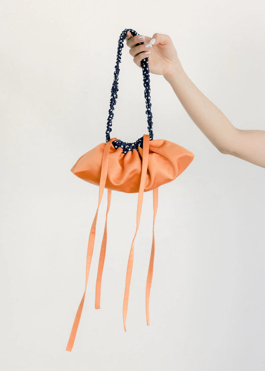 A Bronze Age | Bean Bag - Tangerine/ Navy Polkadot