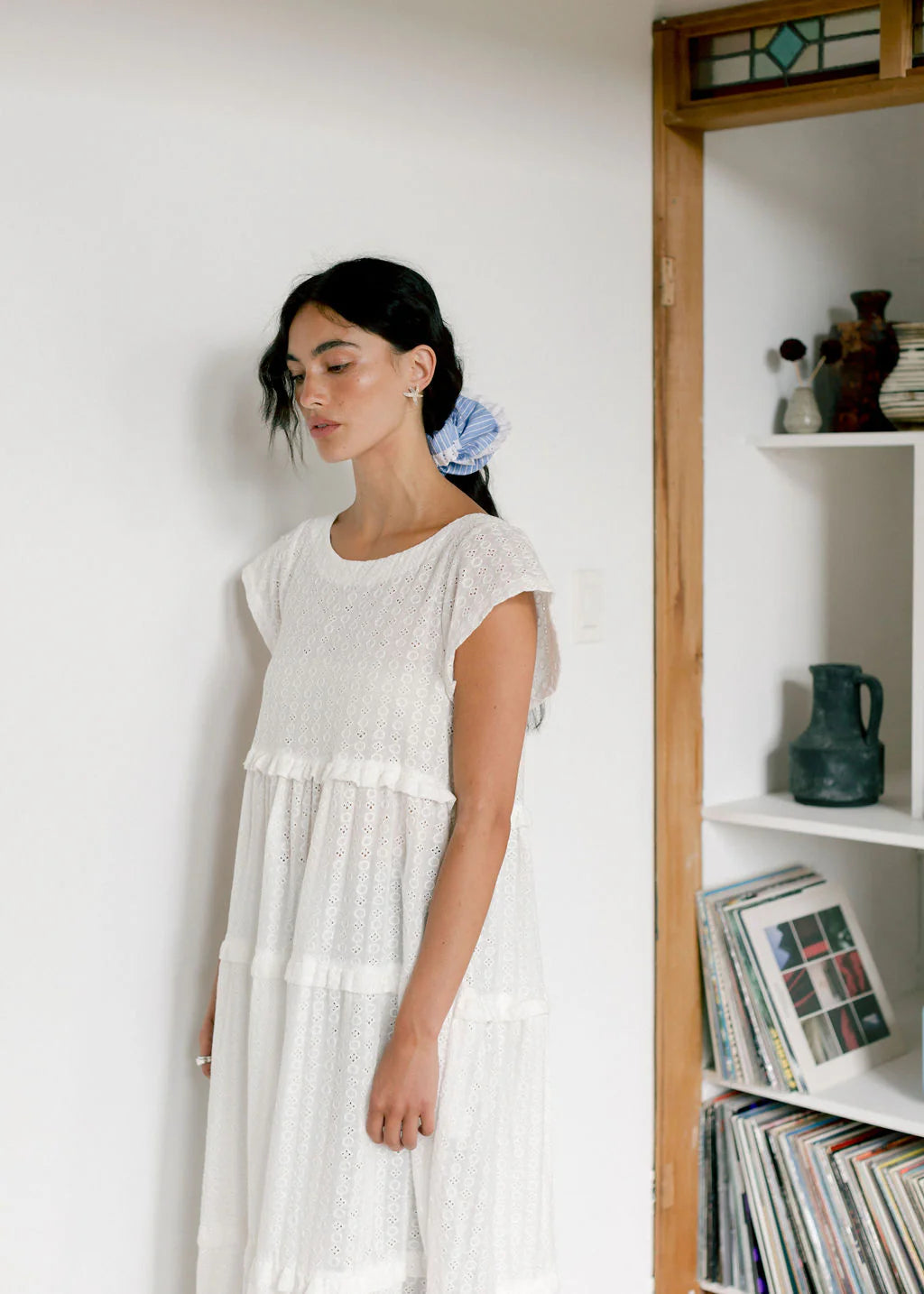 A Bronze Age | Doily Scrunchie - Ocean Gingham