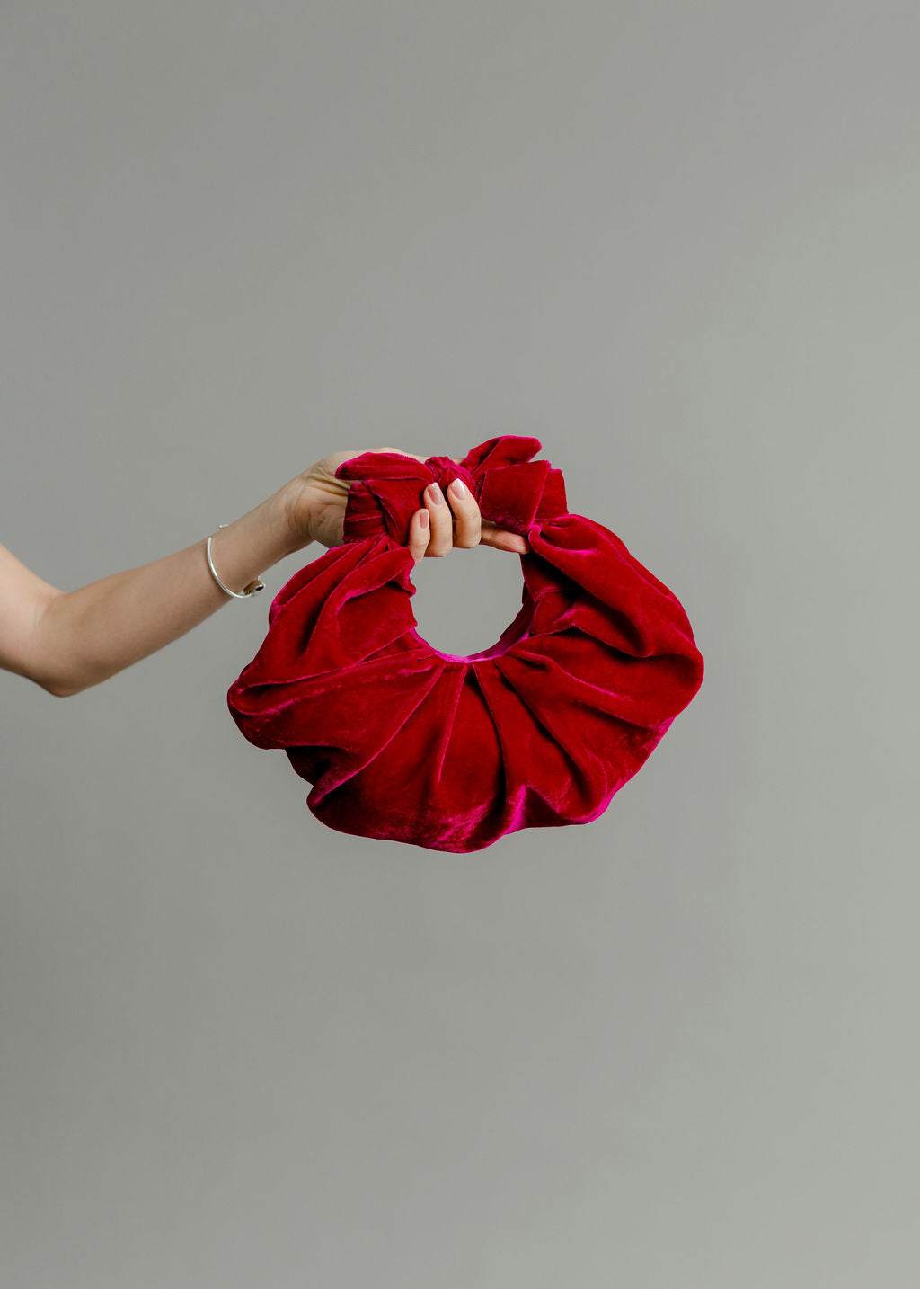 A Bronze Age | Kiku Croissant Bag - Ruby Velvet