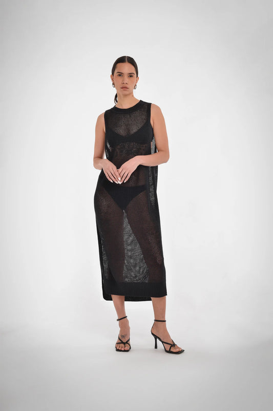 Paper Lable | Cove Crochet Dress - Black