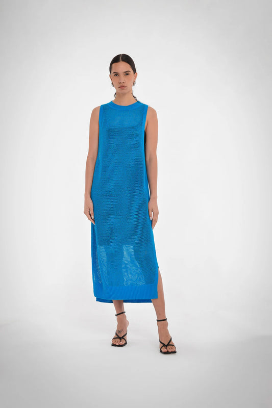 Paper Lable | Cove Crochet Dress - Blue