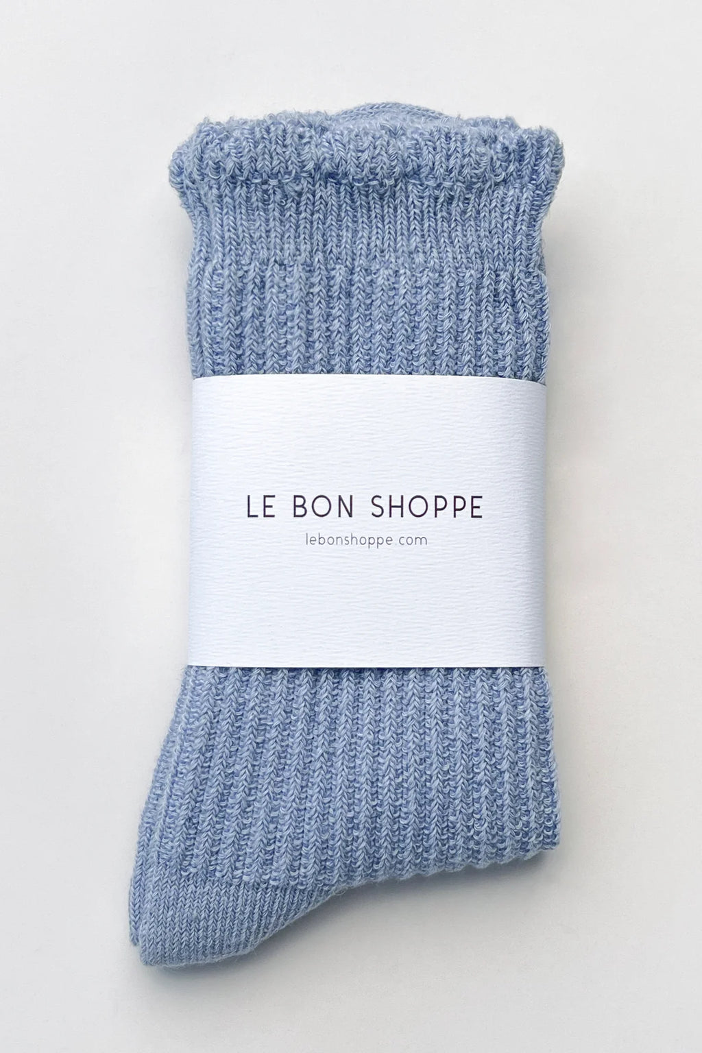 Le Bon Shoppe | Linen Scallop Socks - Pale Blue