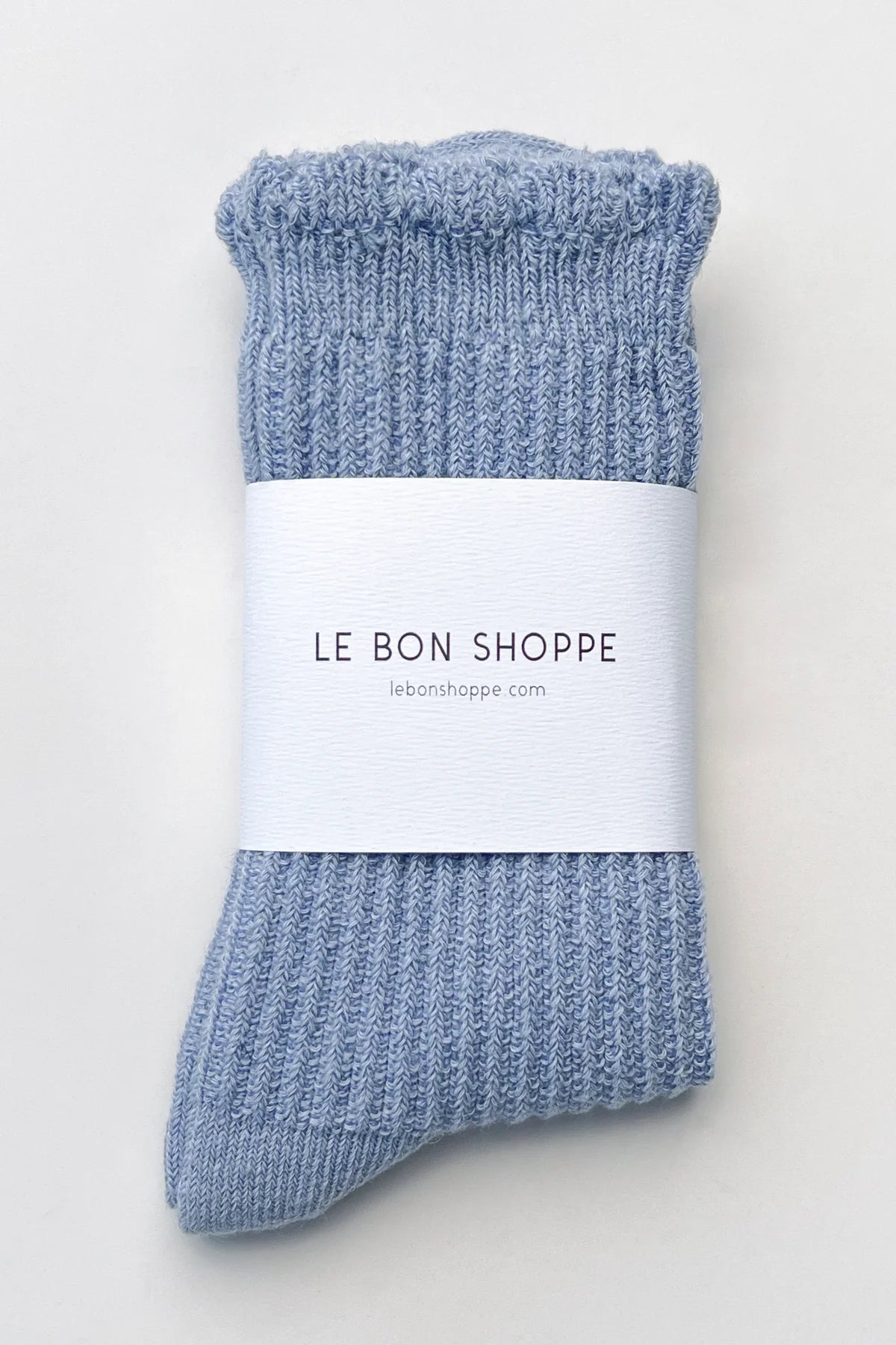 Le Bon Shoppe | Linen Scallop Socks - Pale Blue