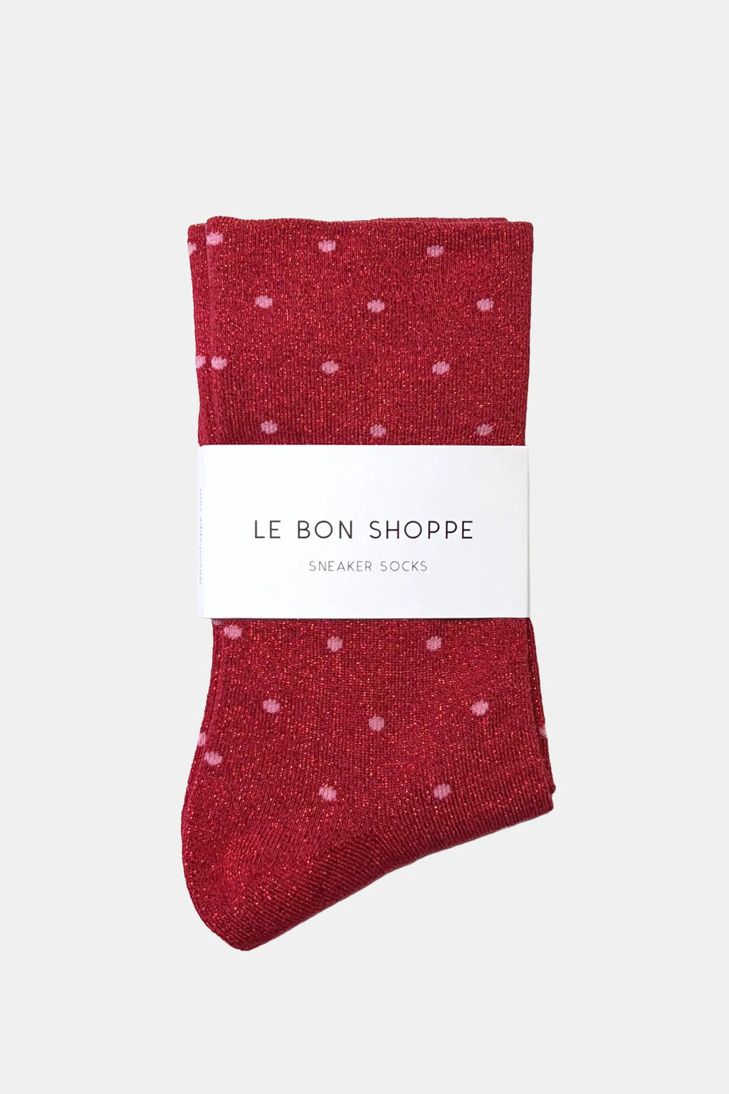 Le Bon Shoppe | Lurex Patterned Sneaker - Polka Dot - Red/Pink