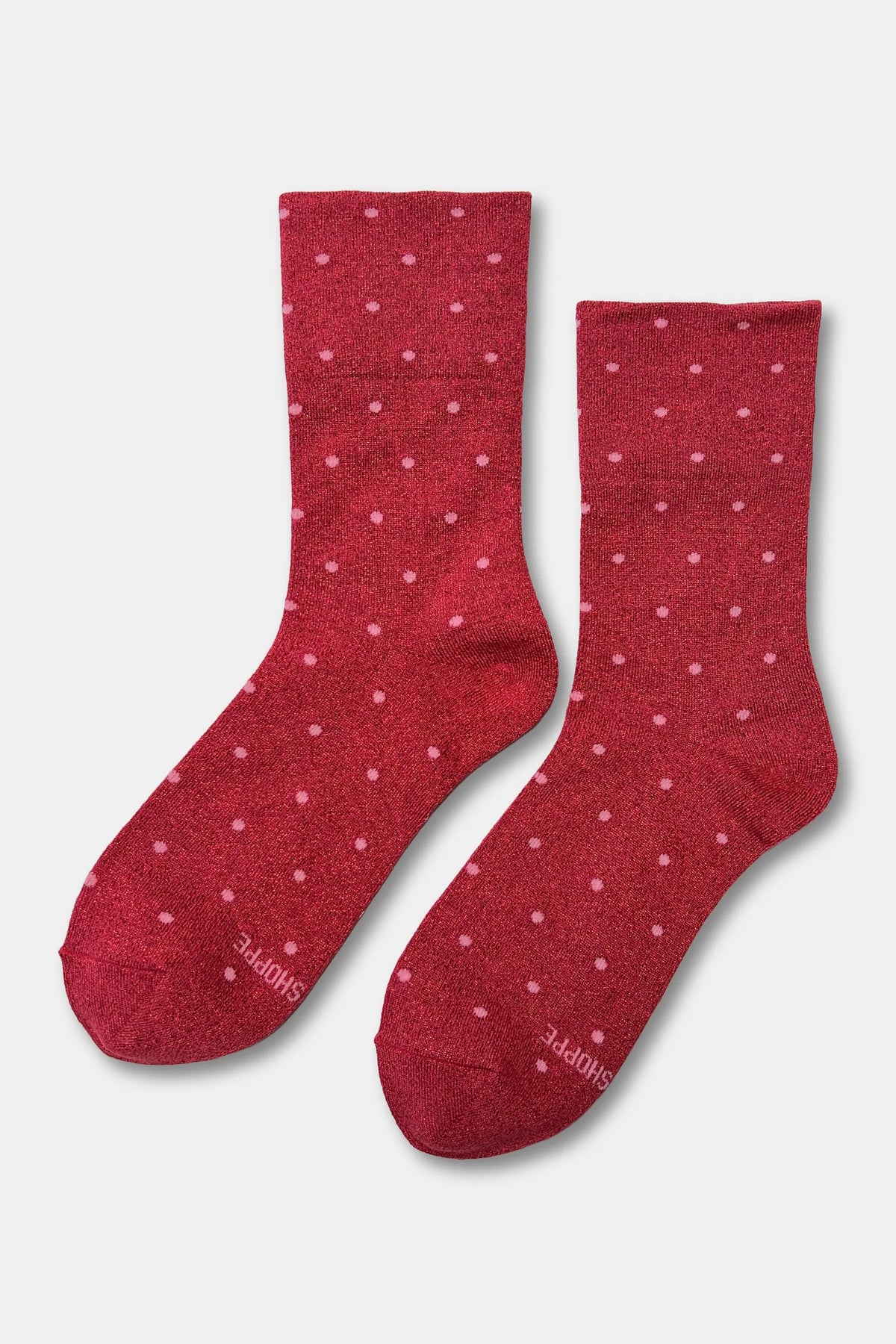 Le Bon Shoppe | Lurex Patterned Sneaker - Polka Dot - Red/Pink