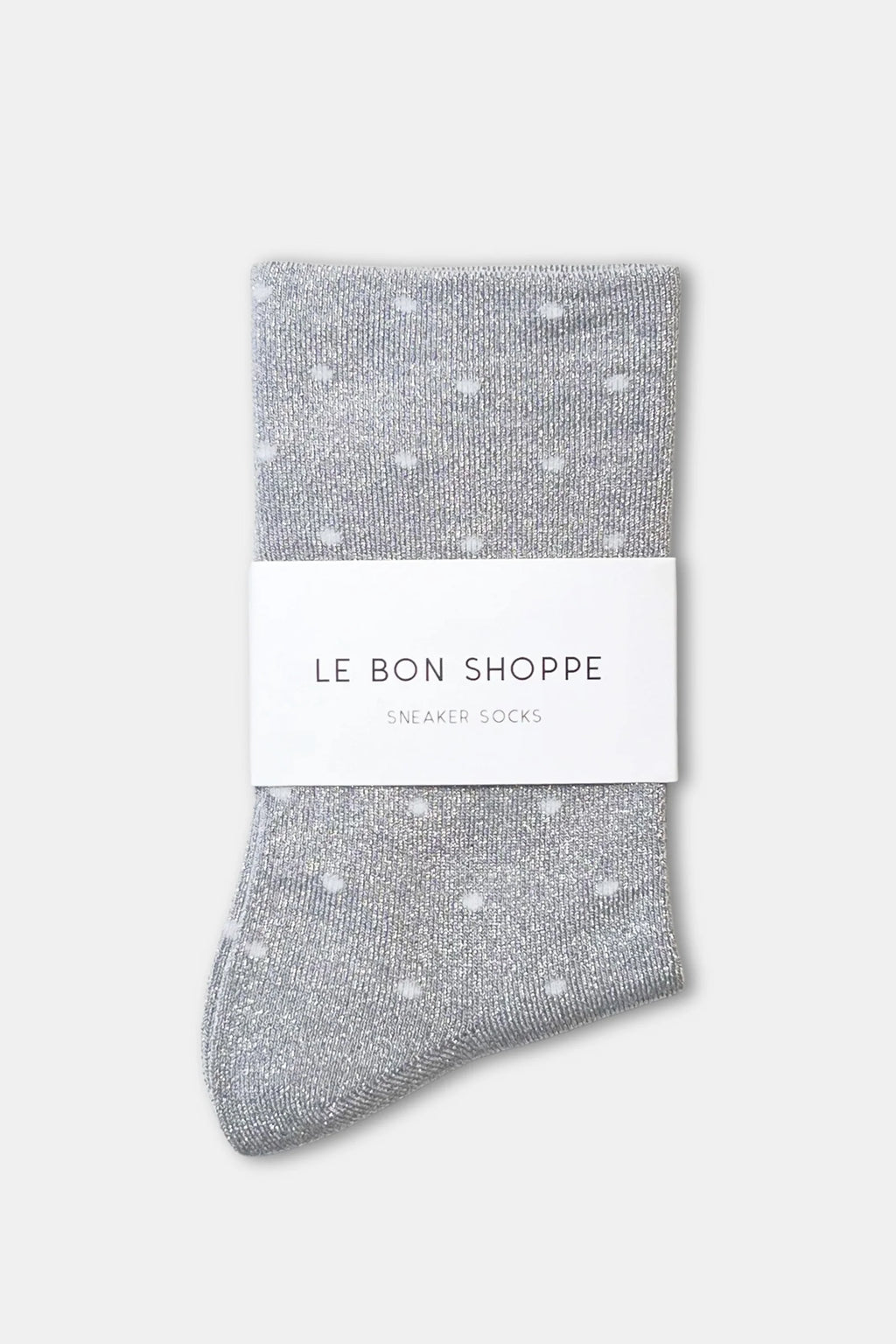 Le Bon Shoppe | Lurex Patterned Sneaker - Polka Dot - Silver/White