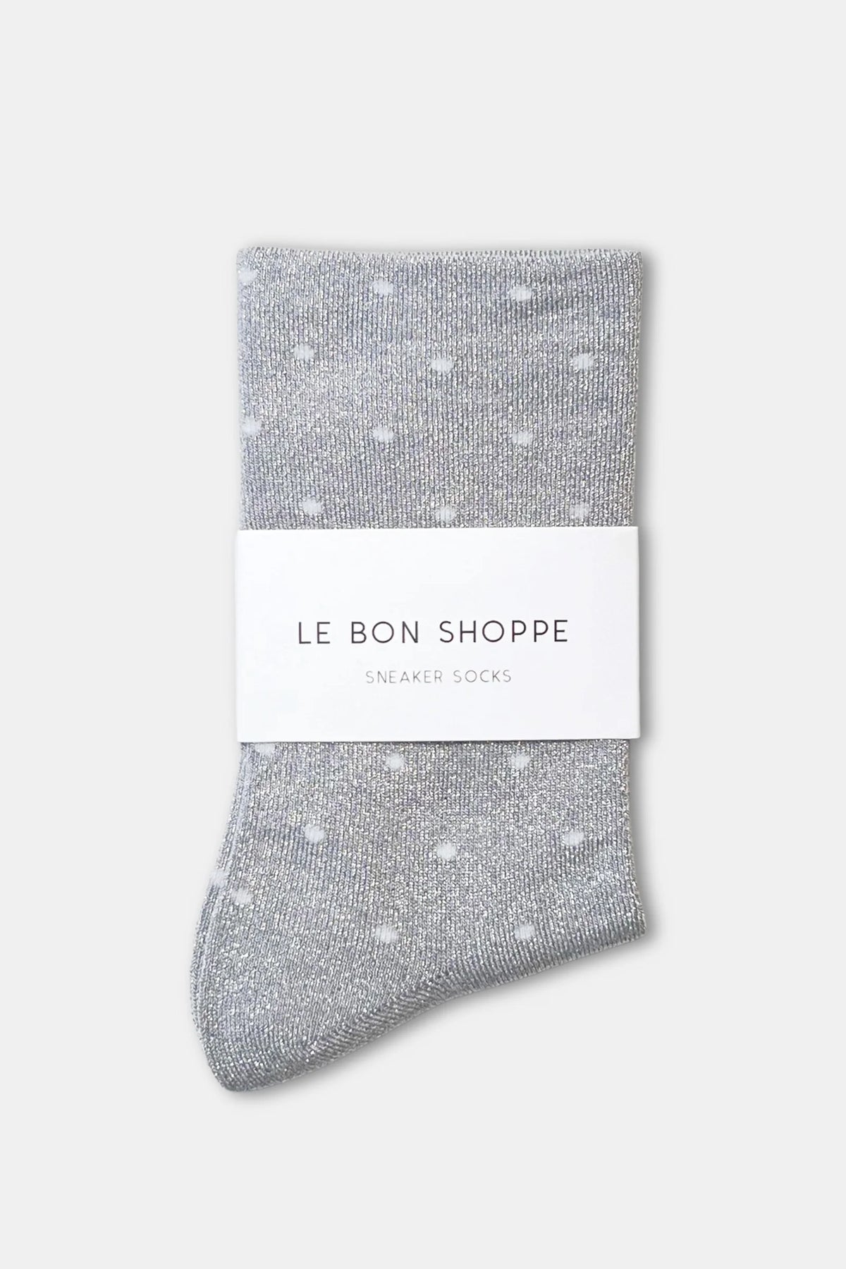 Le Bon Shoppe | Lurex Patterned Sneaker - Polka Dot - Silver/White