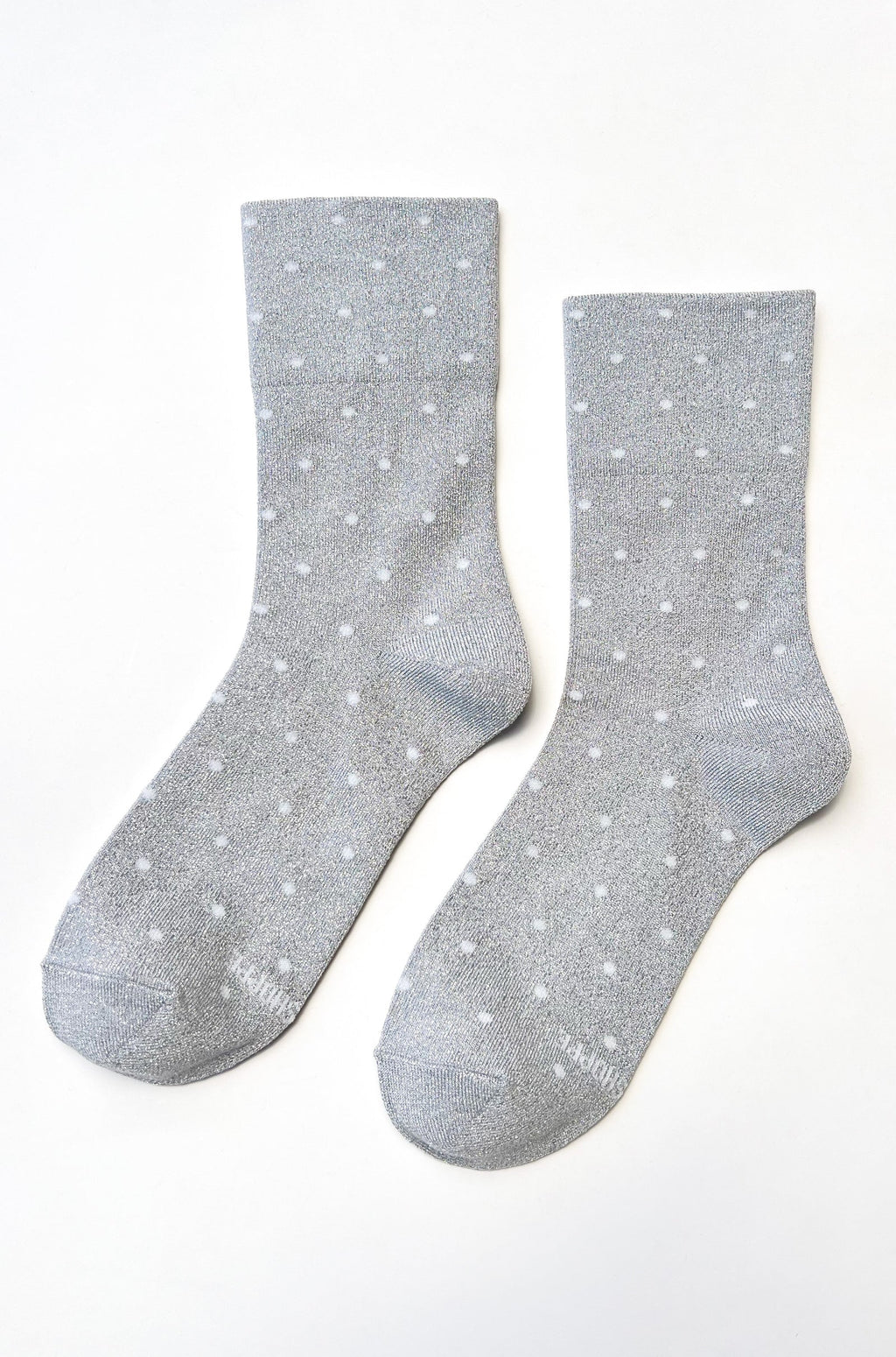 Le Bon Shoppe | Lurex Patterned Sneaker - Polka Dot - Silver/White