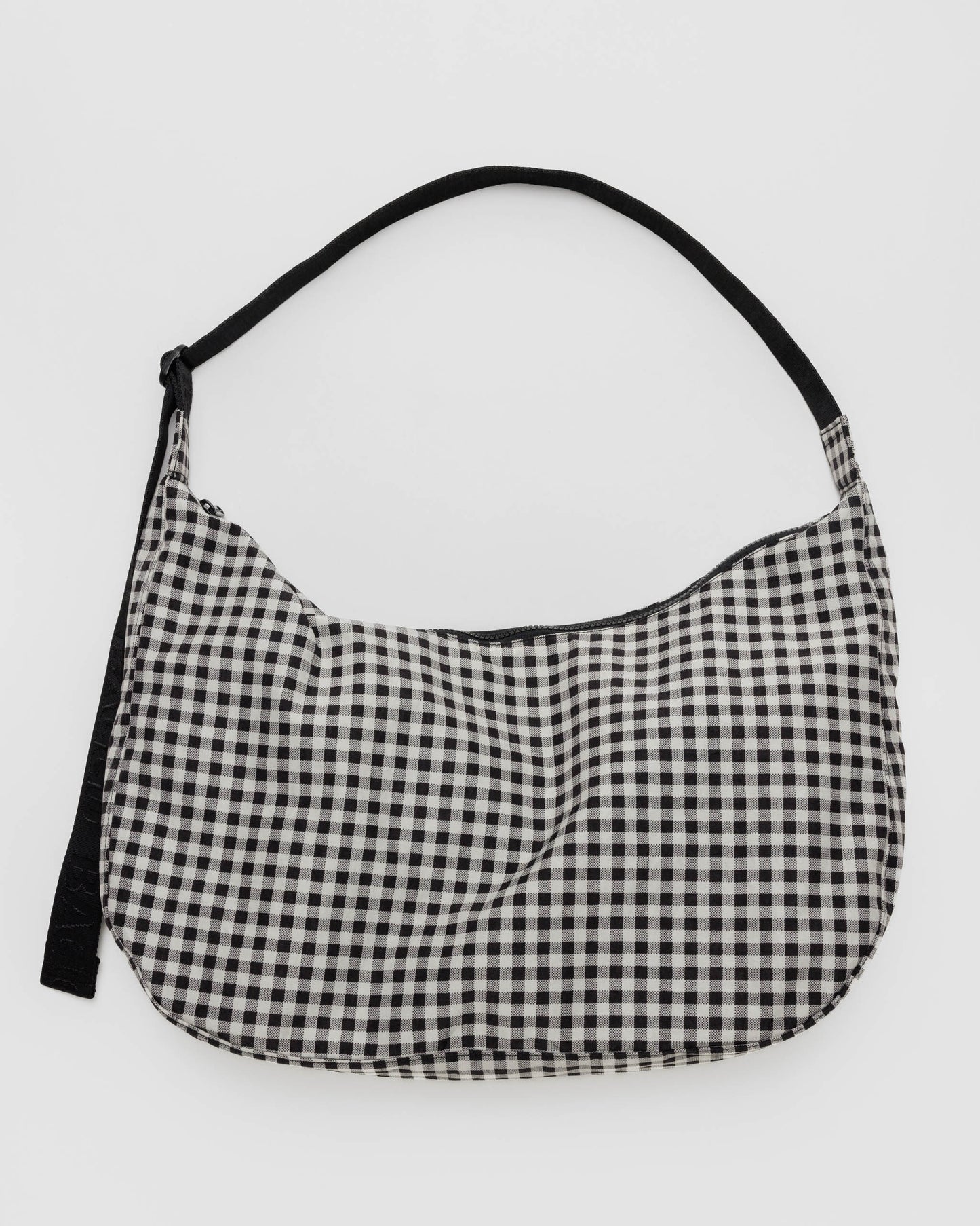 Baggu | Large Nylon Crescent Bag - Black & White Gingham