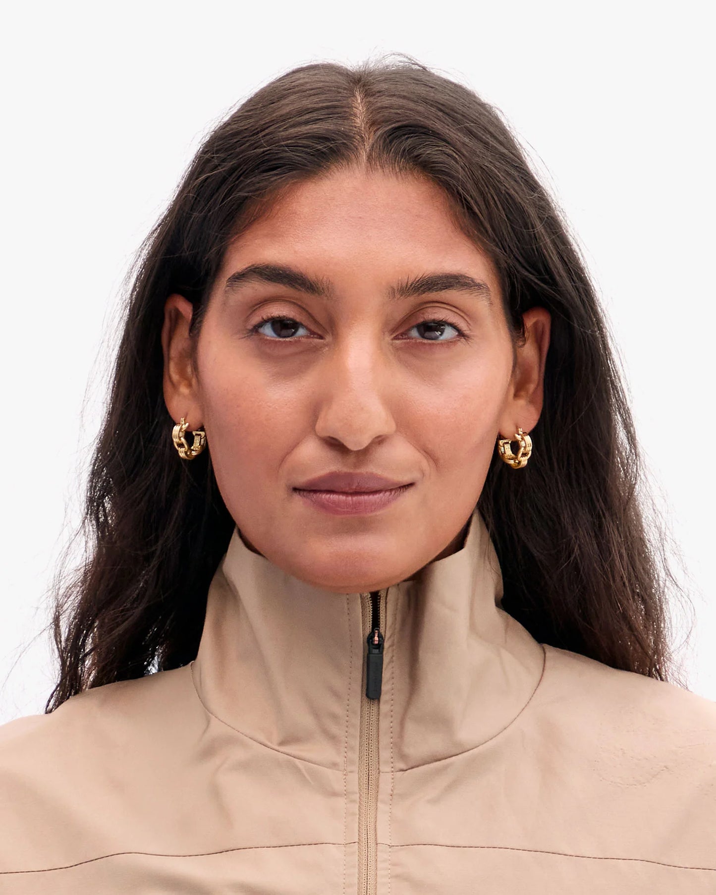 Clare V. |  Le Story Chain Huggies - Vintage Gold