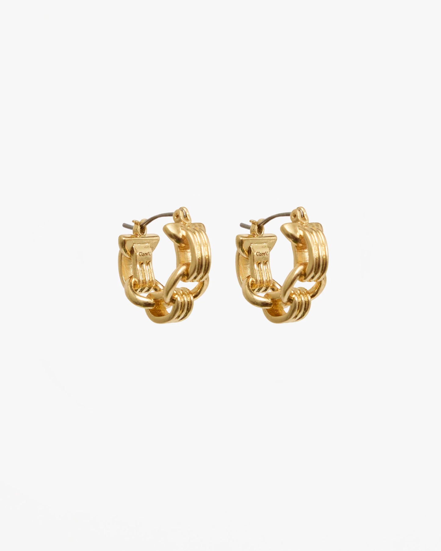 Clare V. |  Le Story Chain Huggies - Vintage Gold