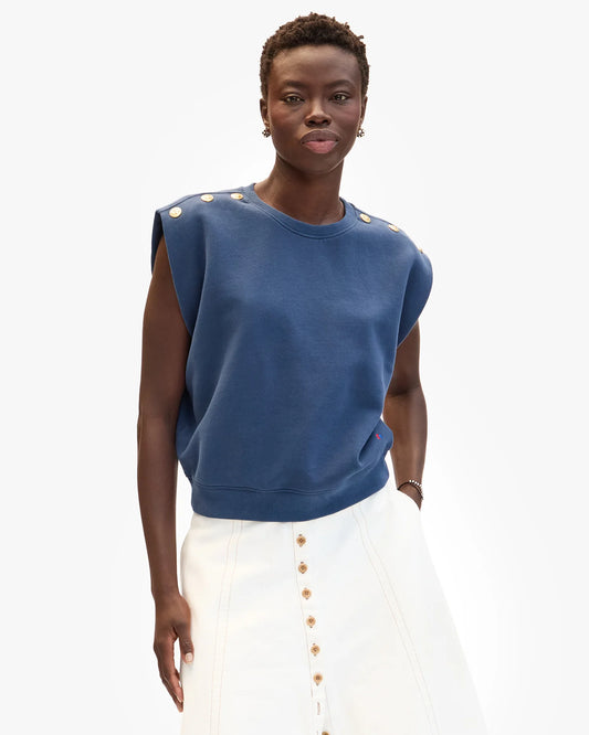 Claire V. | Le Vest Anchor Buttons - Navy