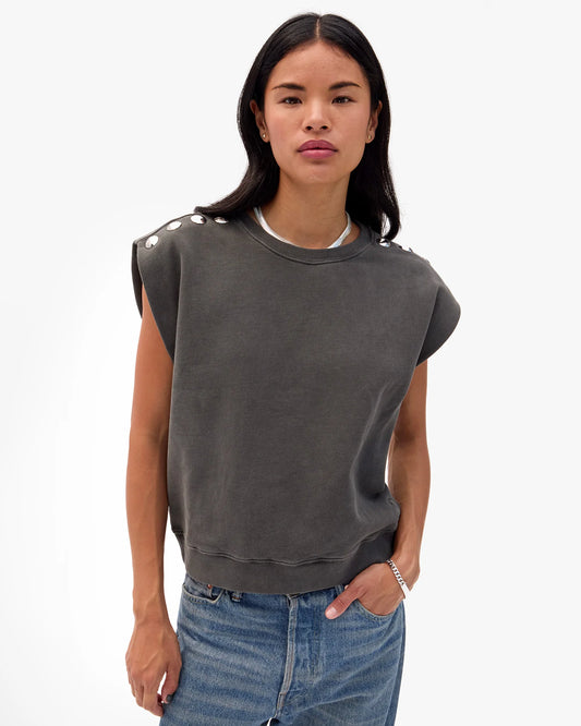 Claire V. | Le Vest w Studs - Grey Milange
