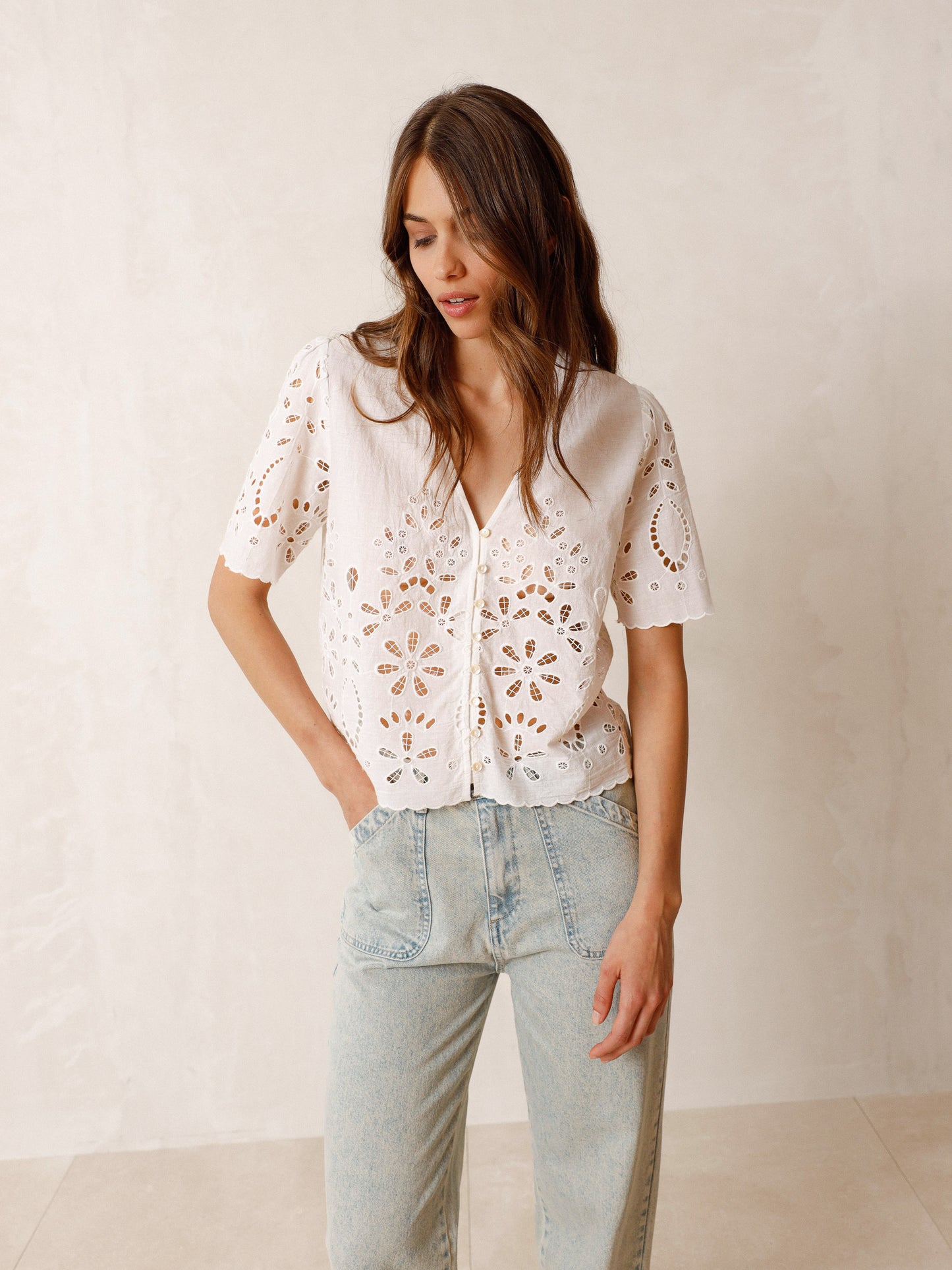 Indi & Cold | Embroidered Detail Shirt - Black