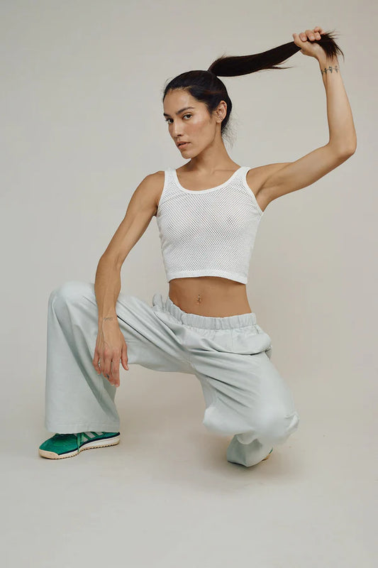 Jungmaven | Sporty Mesh Tank - Washed White