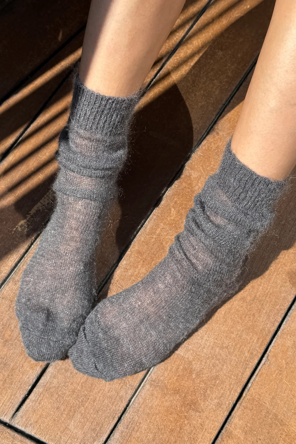 Le Bon Shoppe | Mohair Veil Socks - Charcoal